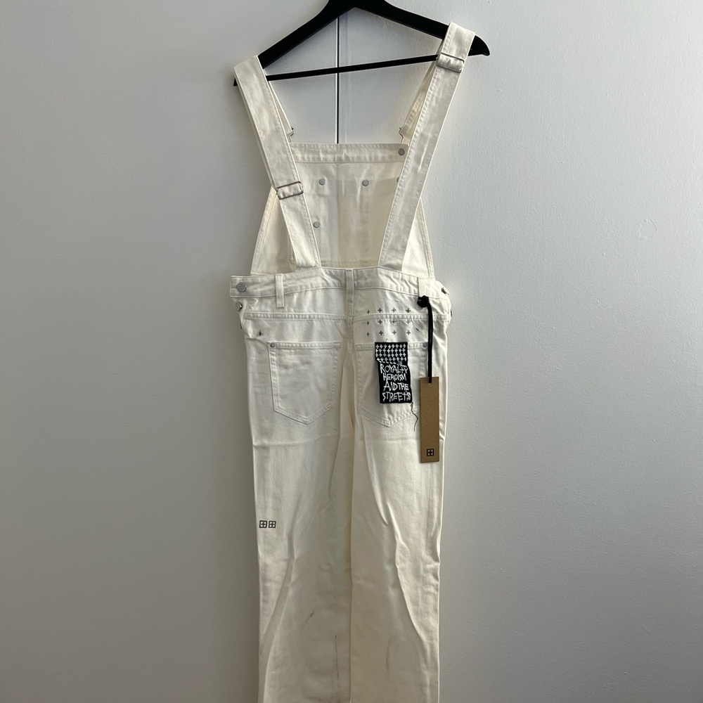 KSUBI CLOSE CALL WOMENS DENIM WHITE JUMPSUIT OVERALLS BRAND NEW